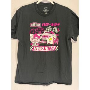 Sanrio Hello Kitty Tokyo Speed Racing Graphic Tee Large Black Pink Y2K Aesthetic